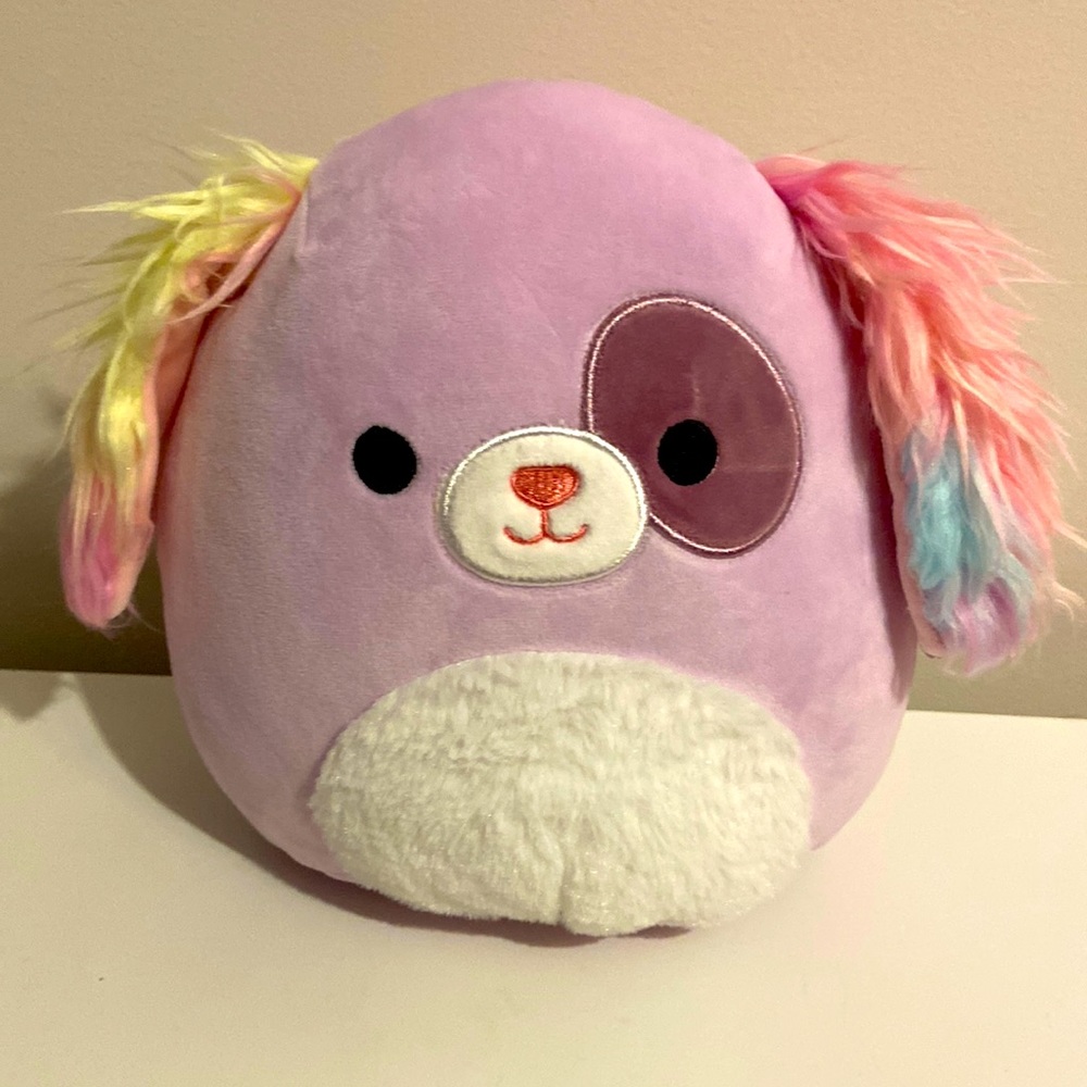 Barb squishmallow colourful dog fuzzy belly